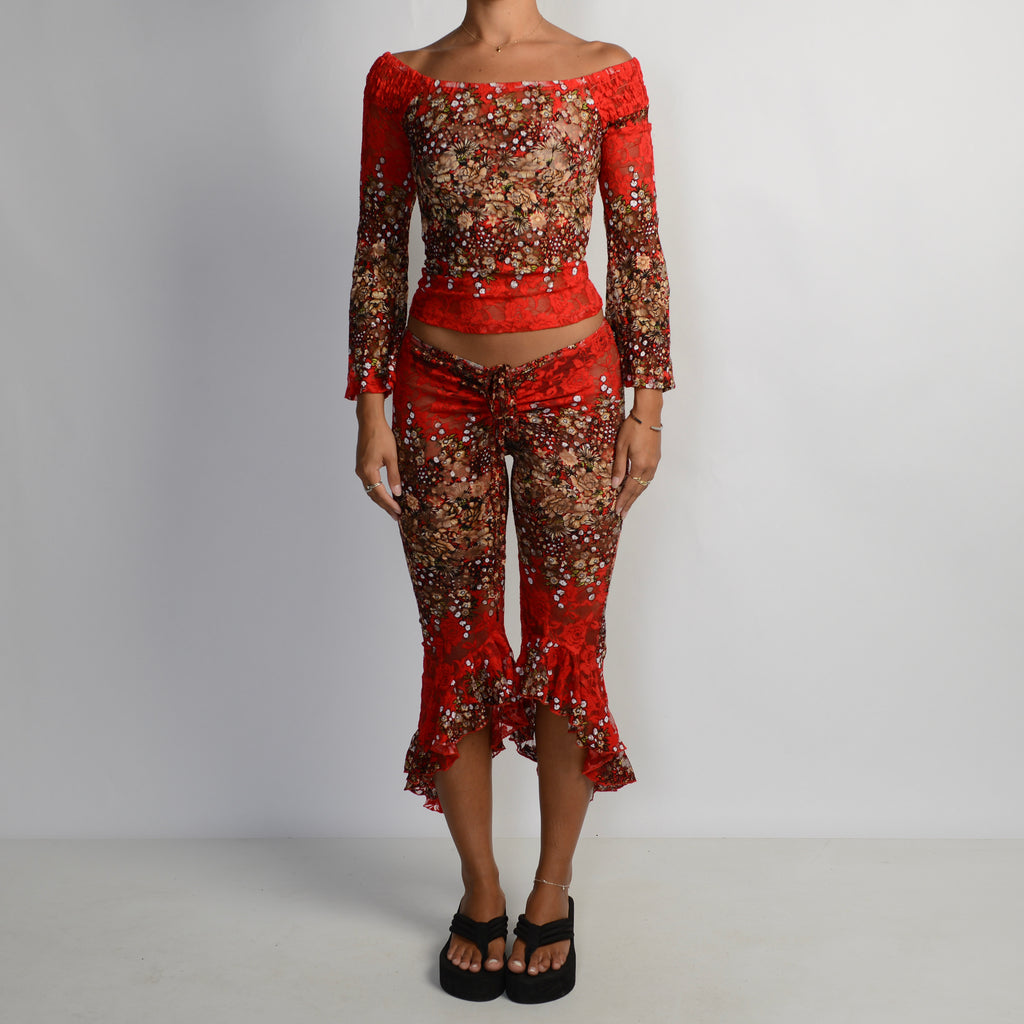 RED LACE 2 PIECE SET