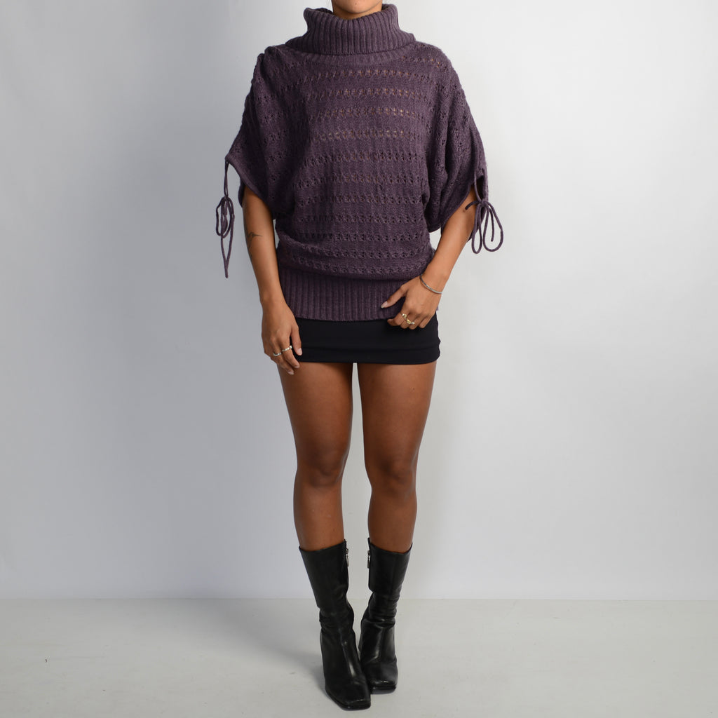 PURPLE KNIT TURTLENECK