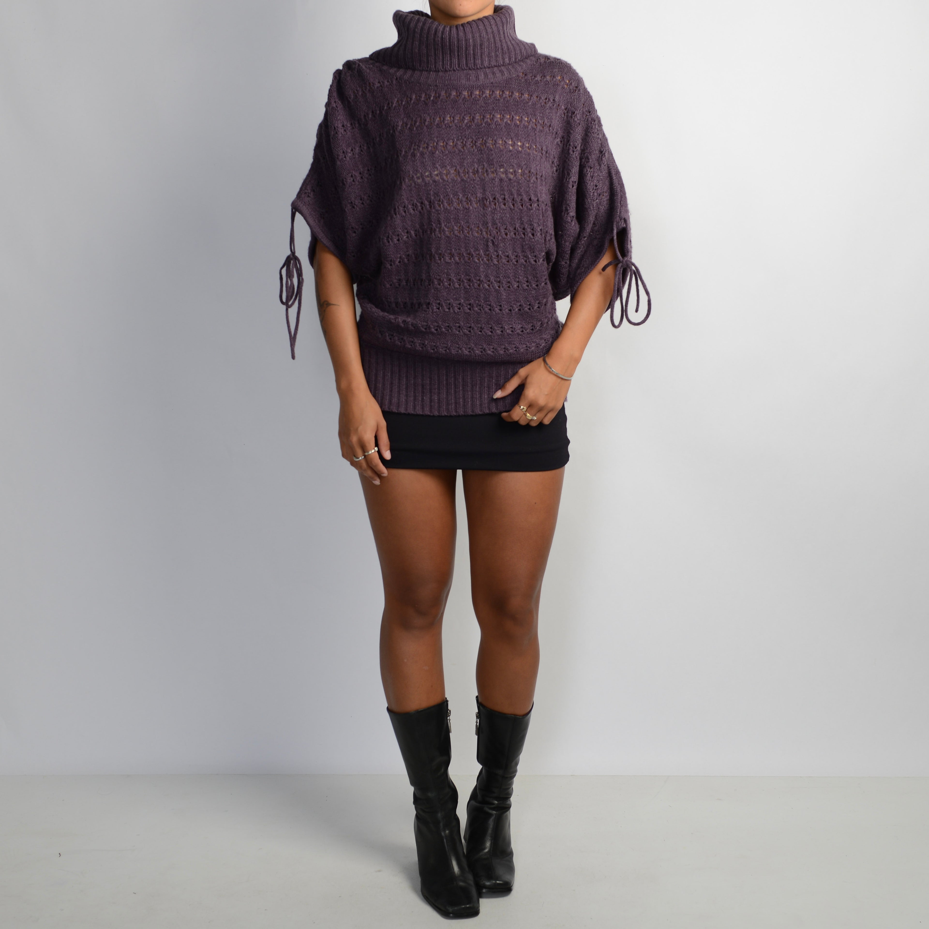 PURPLE KNIT TURTLENECK