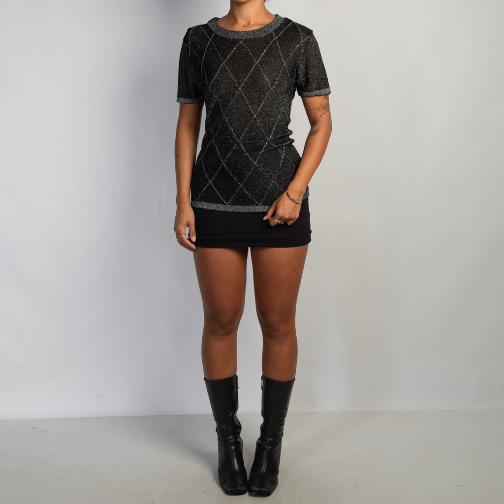 METALLIC KNIT TSHIRT