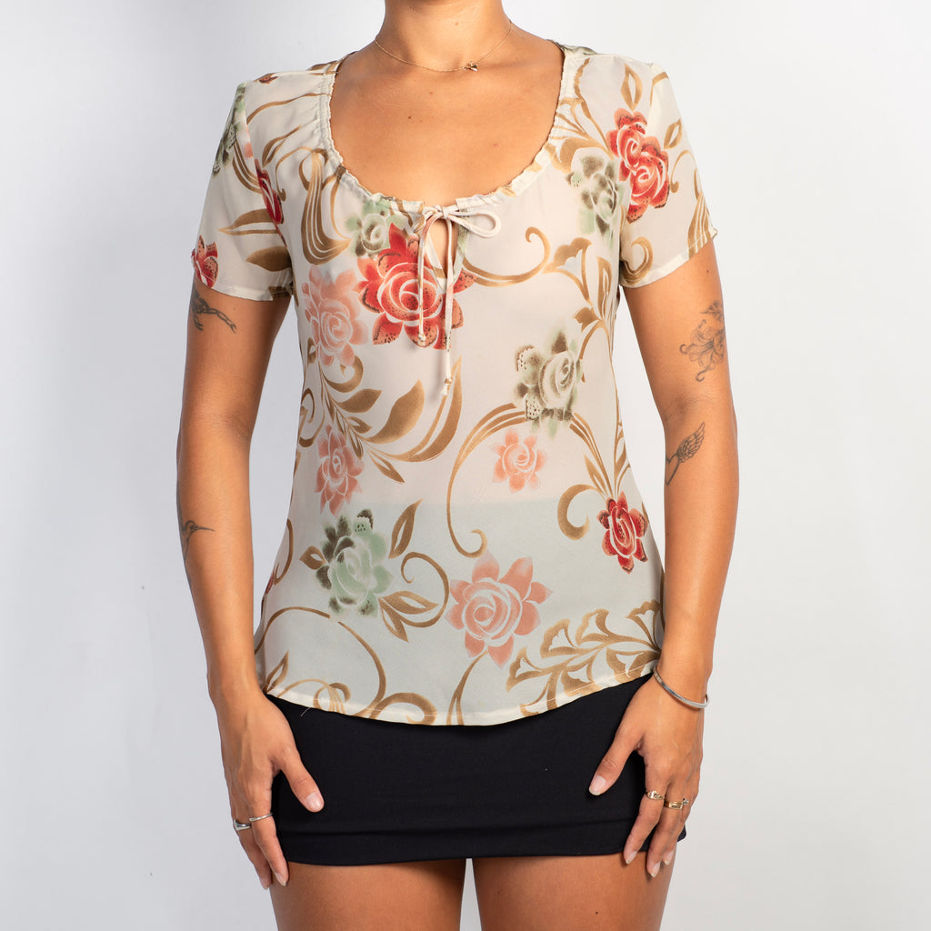 SHEER FLORAL BLOUSE