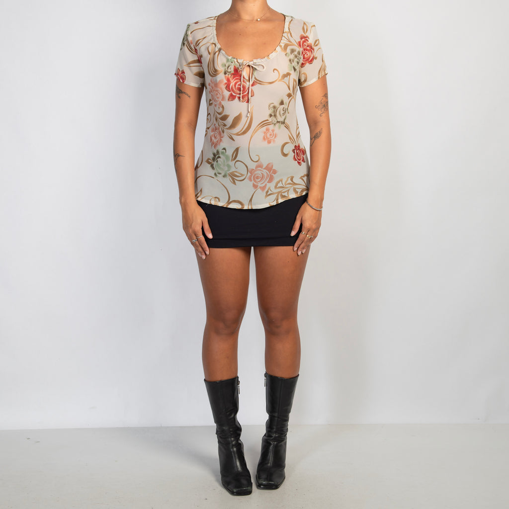 SHEER FLORAL BLOUSE