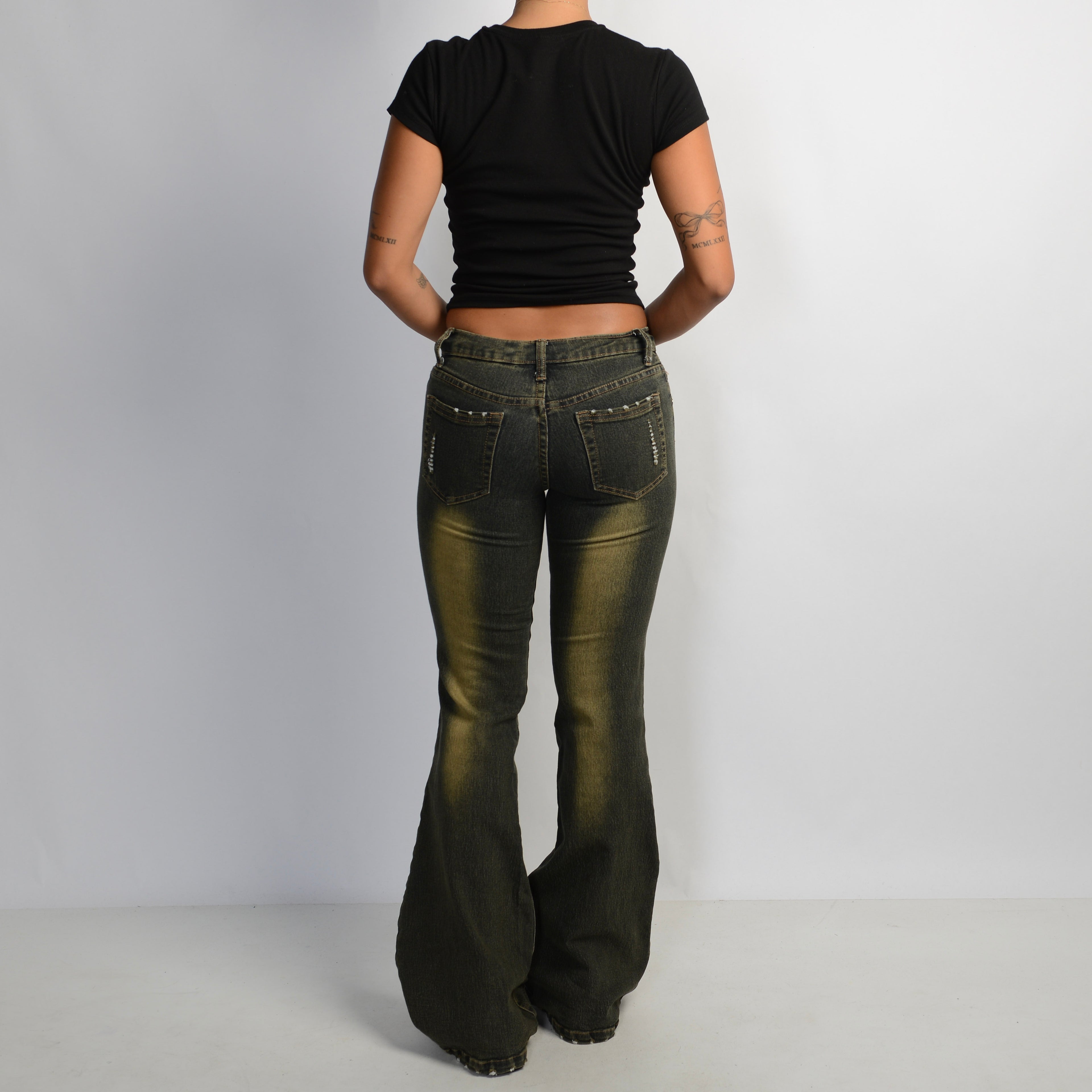 FLORAL GRAPHIC FLARE JEANS