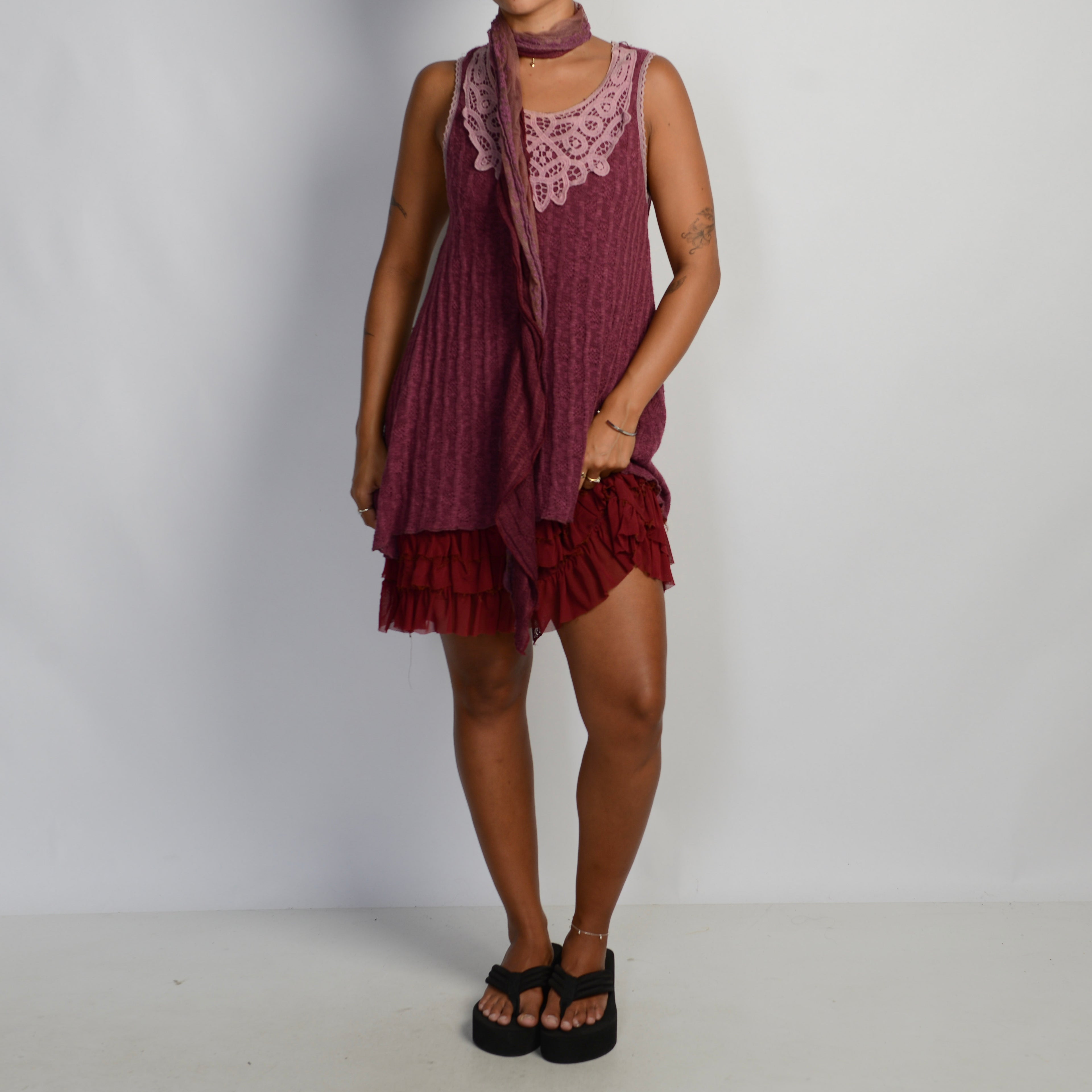 MAUVE TEXTURED DRESS