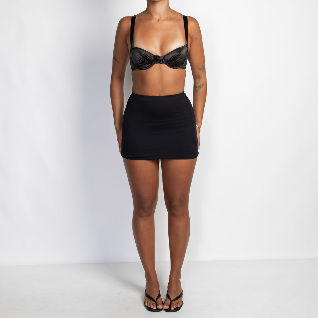 BLACK SATIN BRA