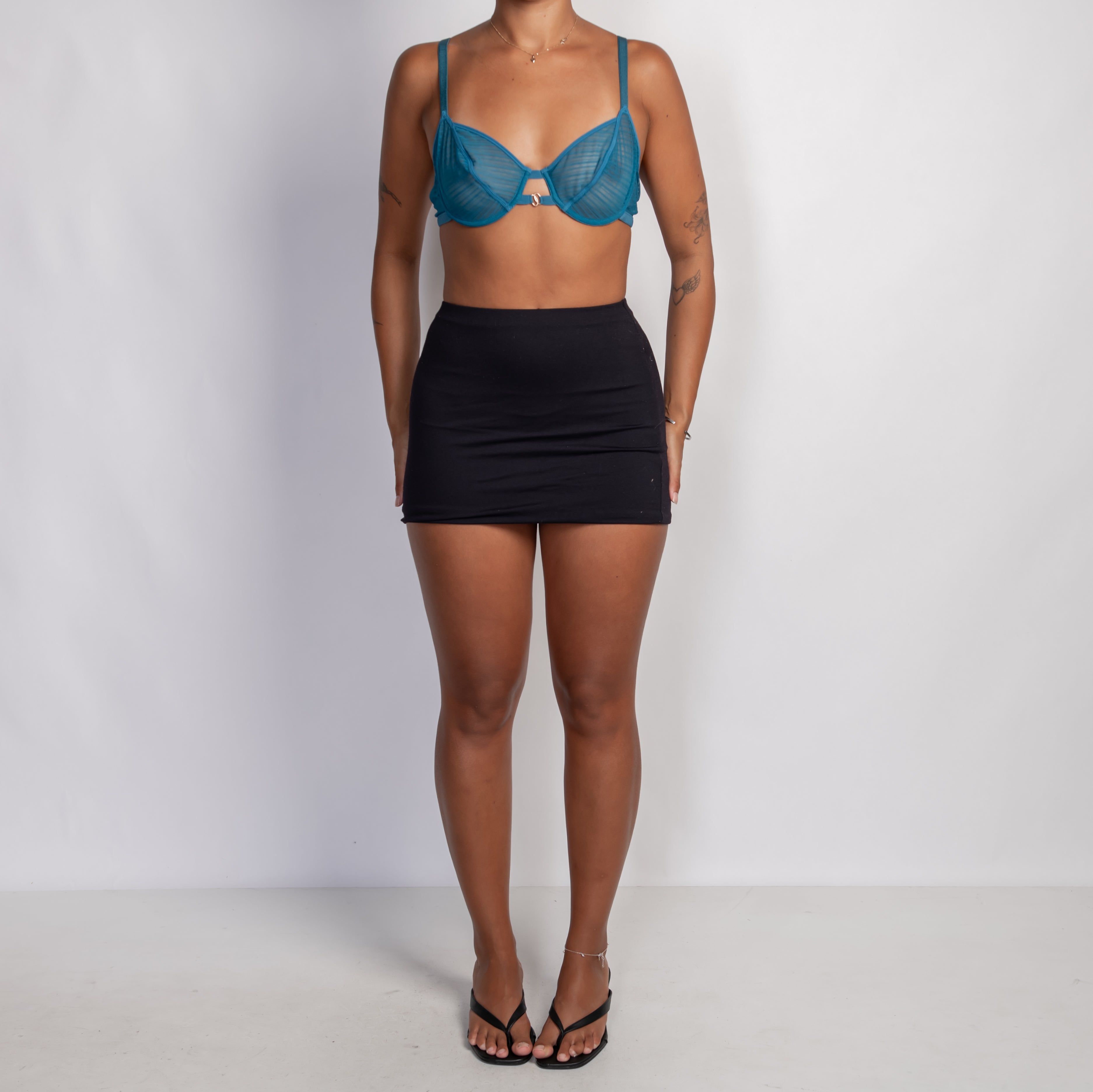 TEAL MESH SOFT CUP BRA