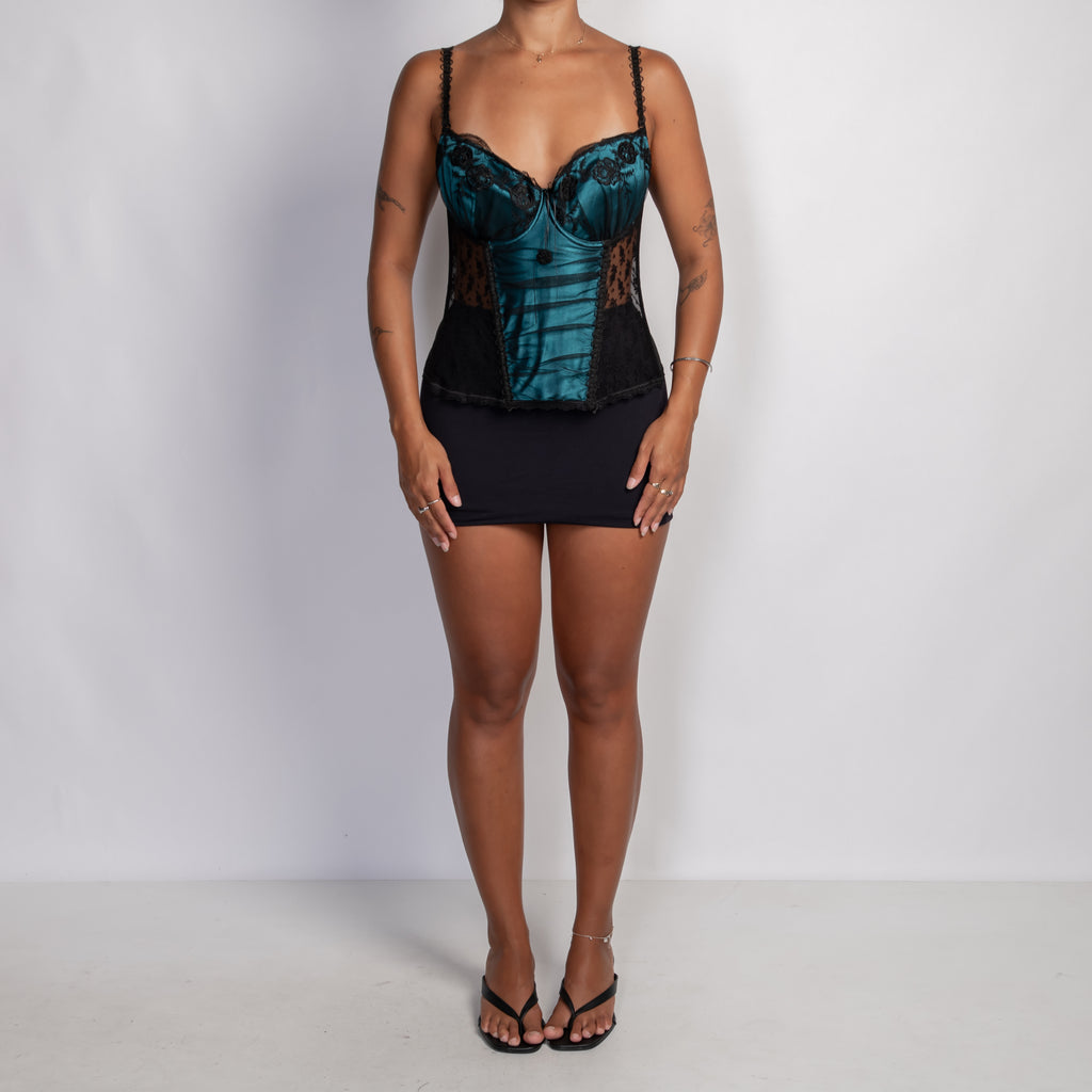 TEAL PANEL BUSTIER