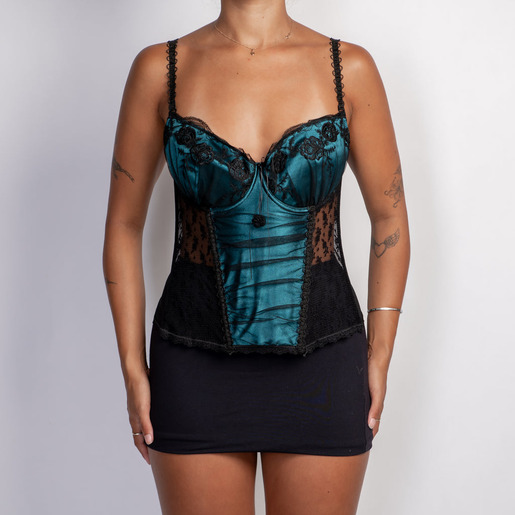 TEAL PANEL BUSTIER