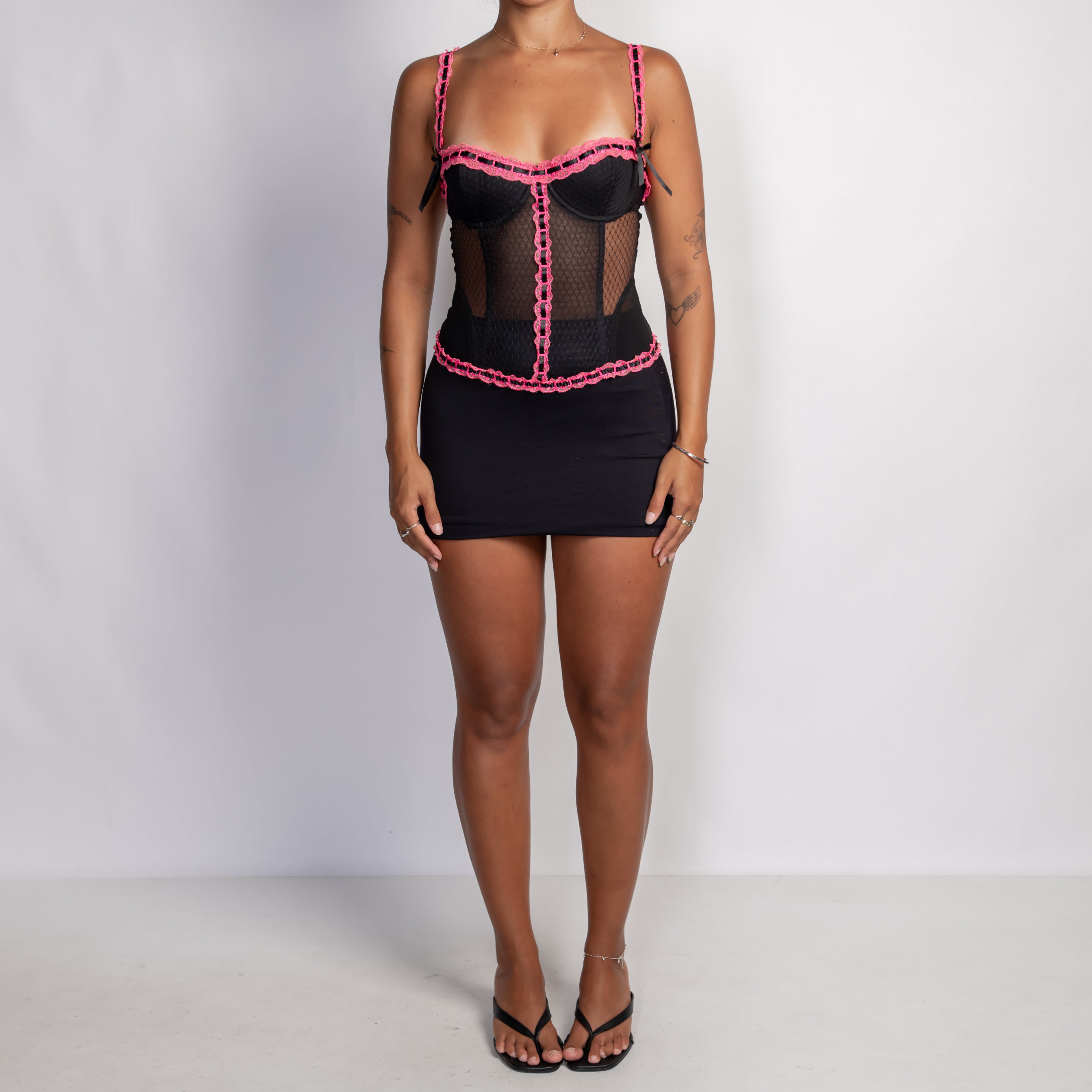 BLACK & PINK BUSTIER
