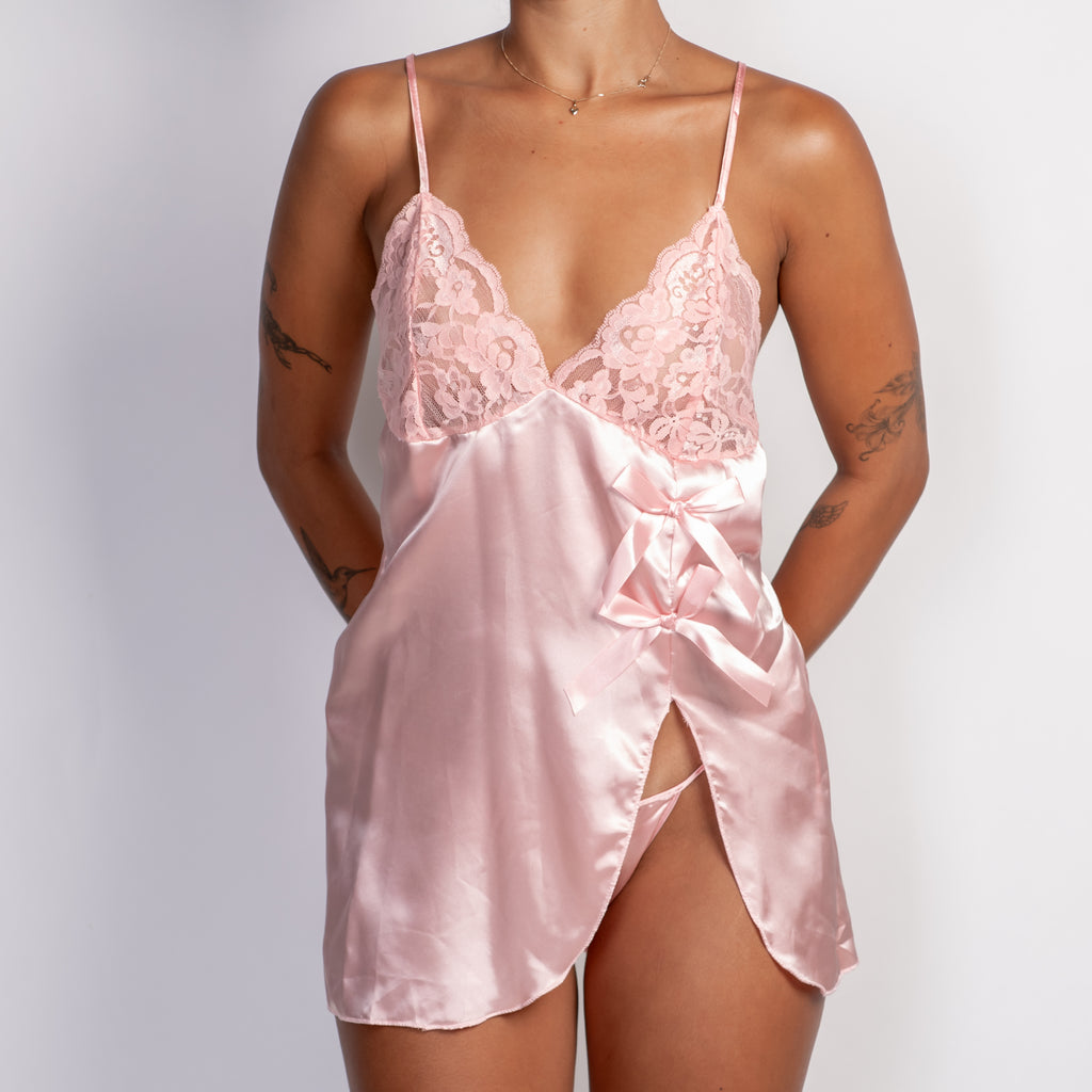 BABY PINK SATIN CHEMISE
