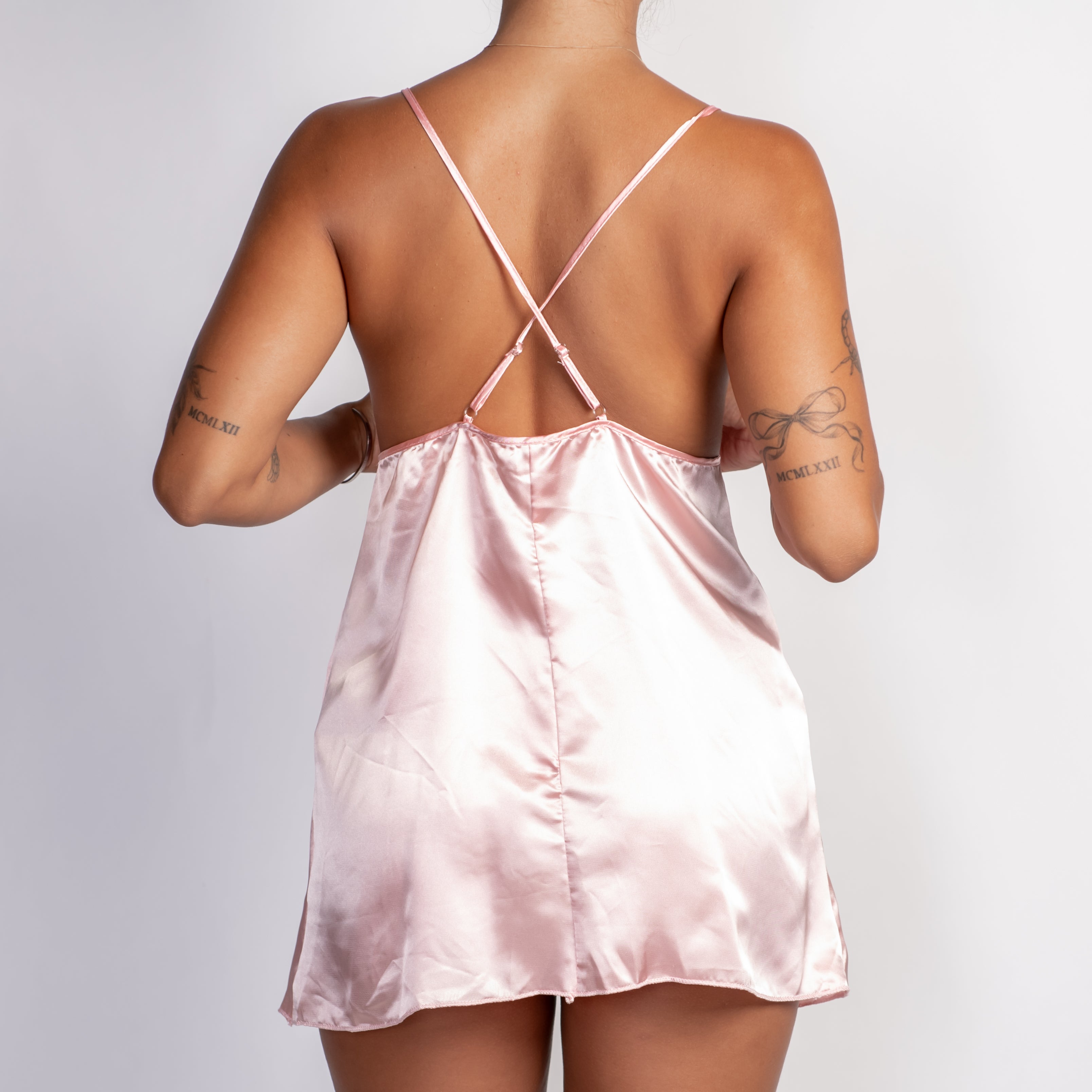 BABY PINK SATIN CHEMISE