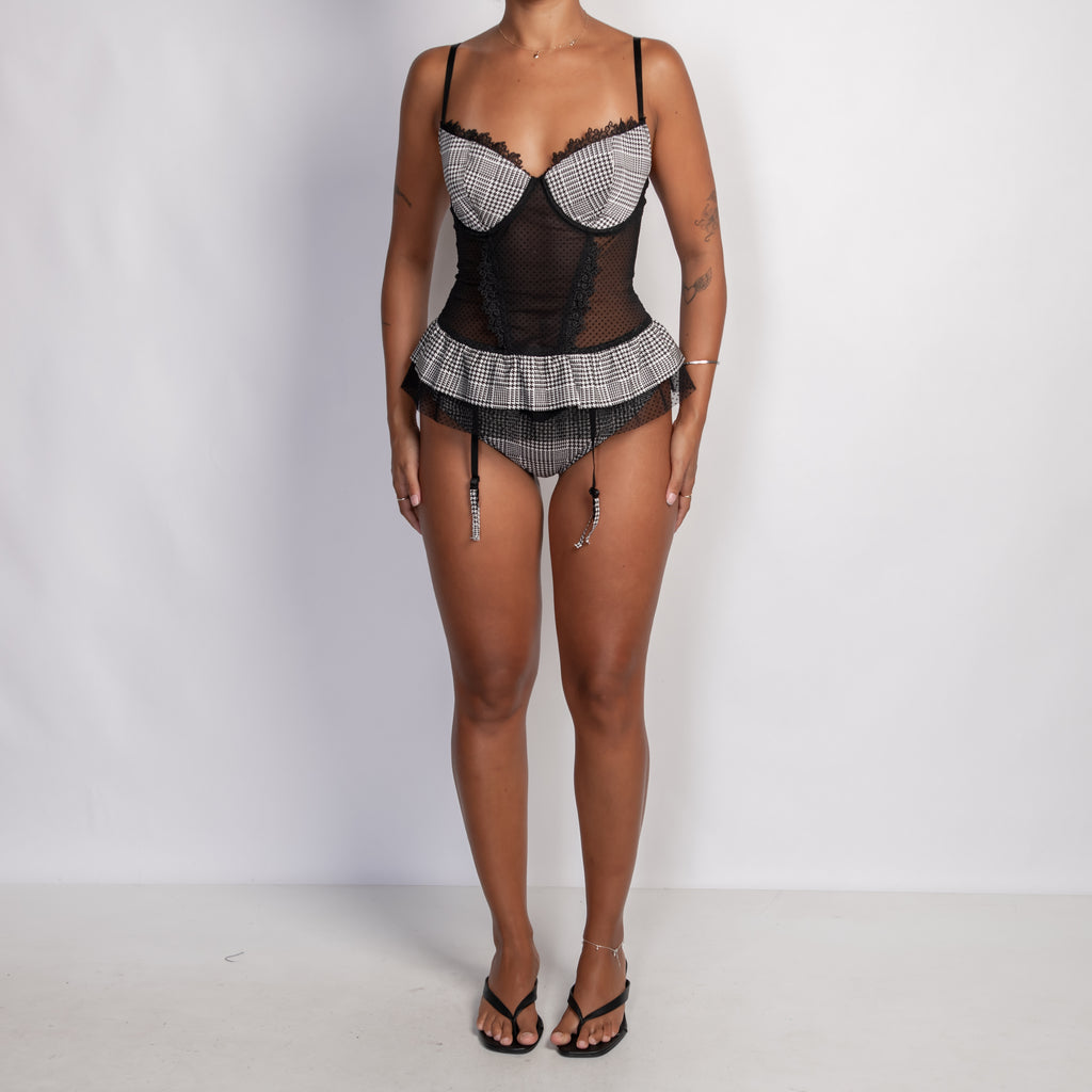 GINGHAM BUSTIER + THONG