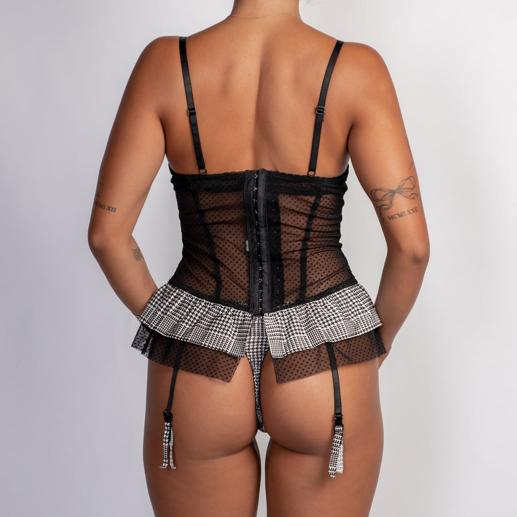 GINGHAM BUSTIER + THONG