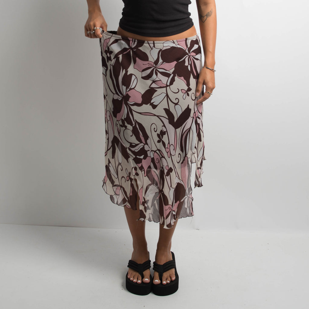 FLORAL ASYMMETRIC SKIRT