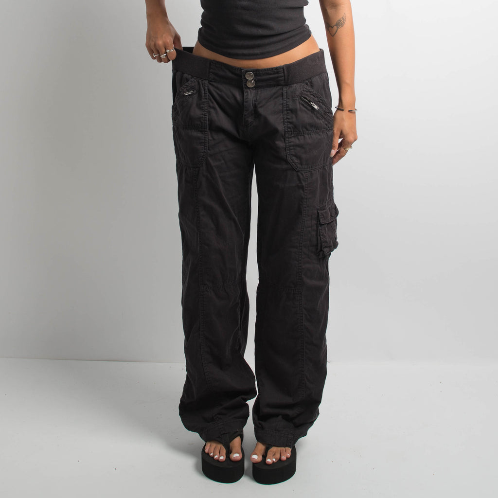 BLACK CARGO UTILITY PANTS