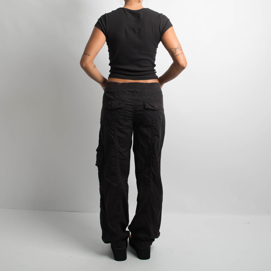 BLACK CARGO UTILITY PANTS