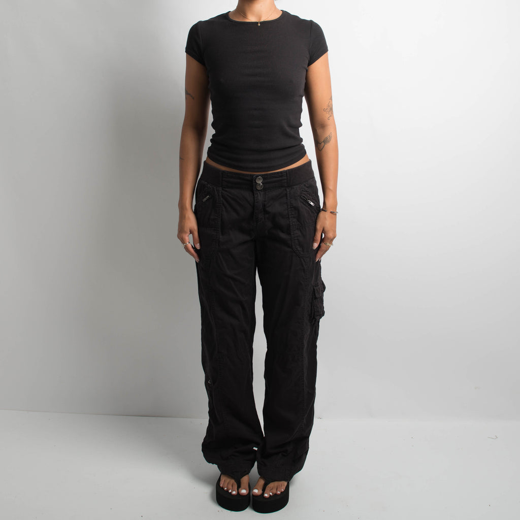 BLACK CARGO UTILITY PANTS