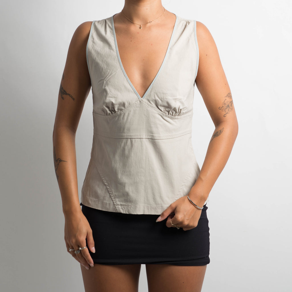BEIGE SLEEVELESS TOP