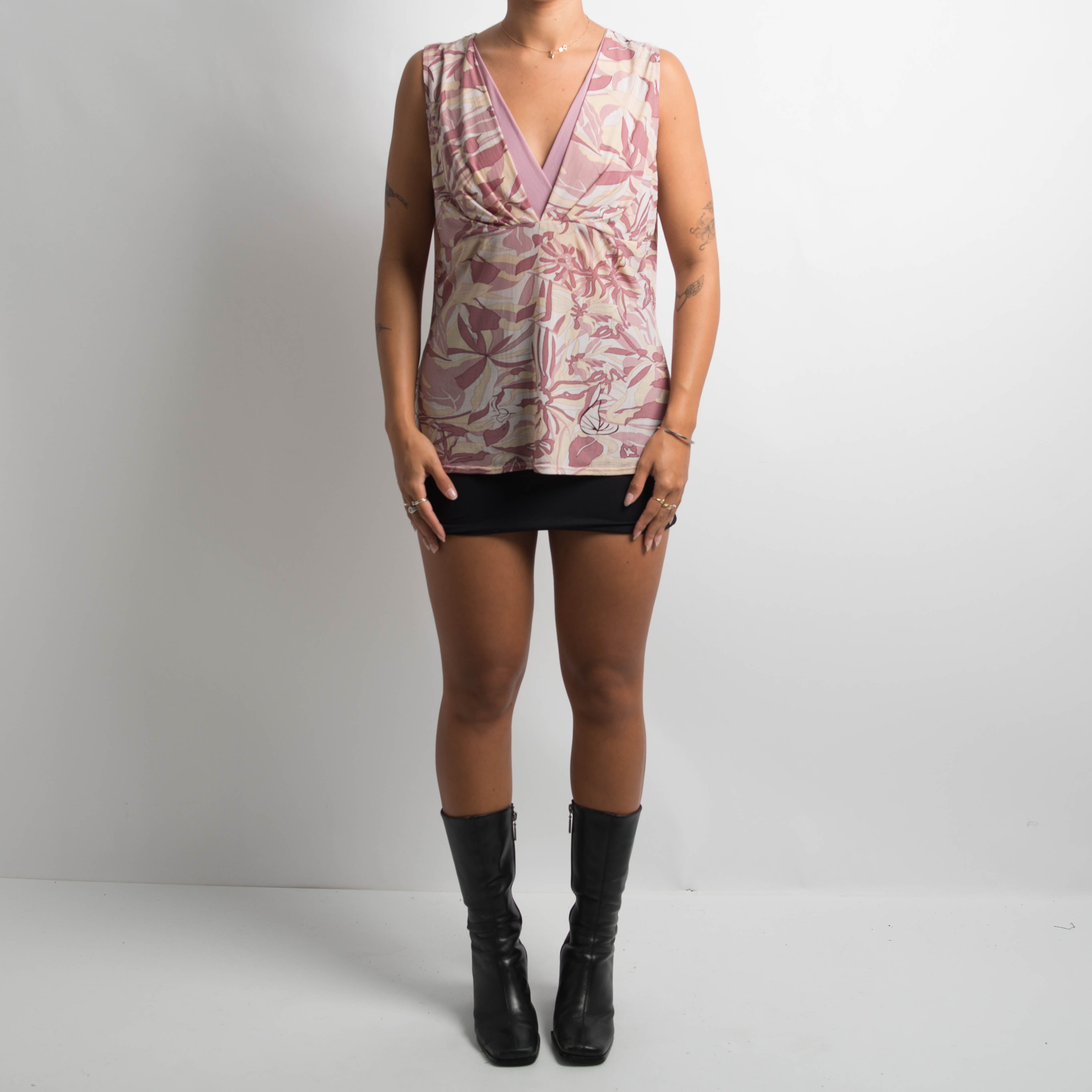 PINK MESH SLEEVELESS TOP