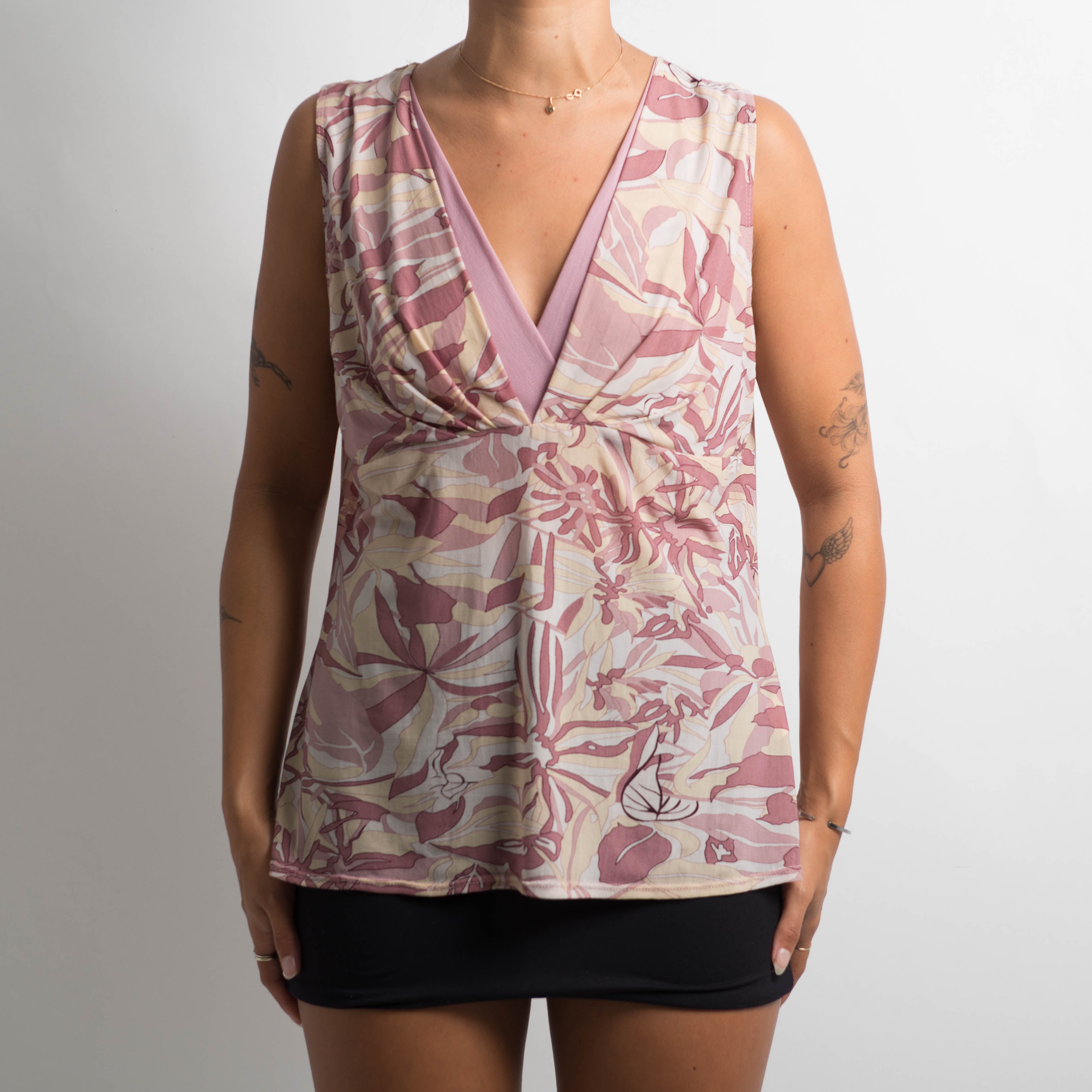 PINK MESH SLEEVELESS TOP