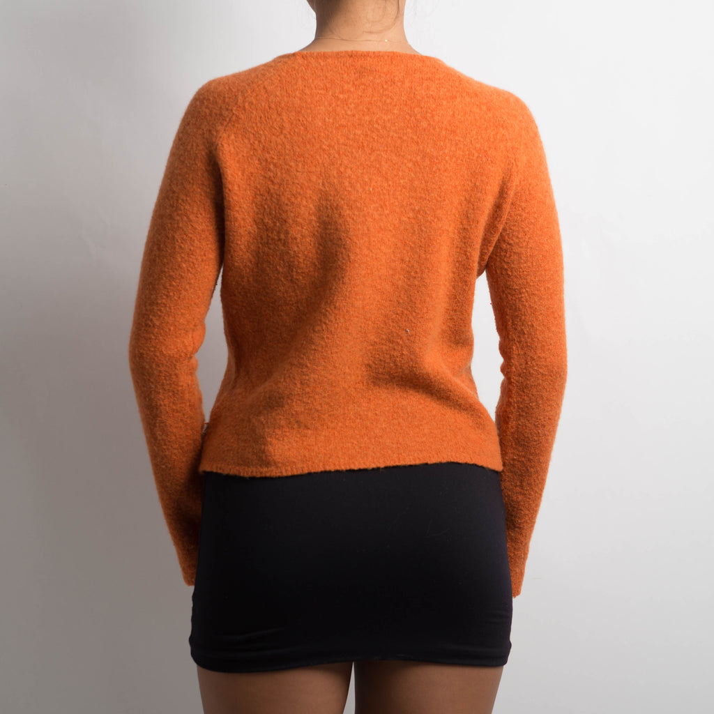 ORANGE WOOL KNIT TOP