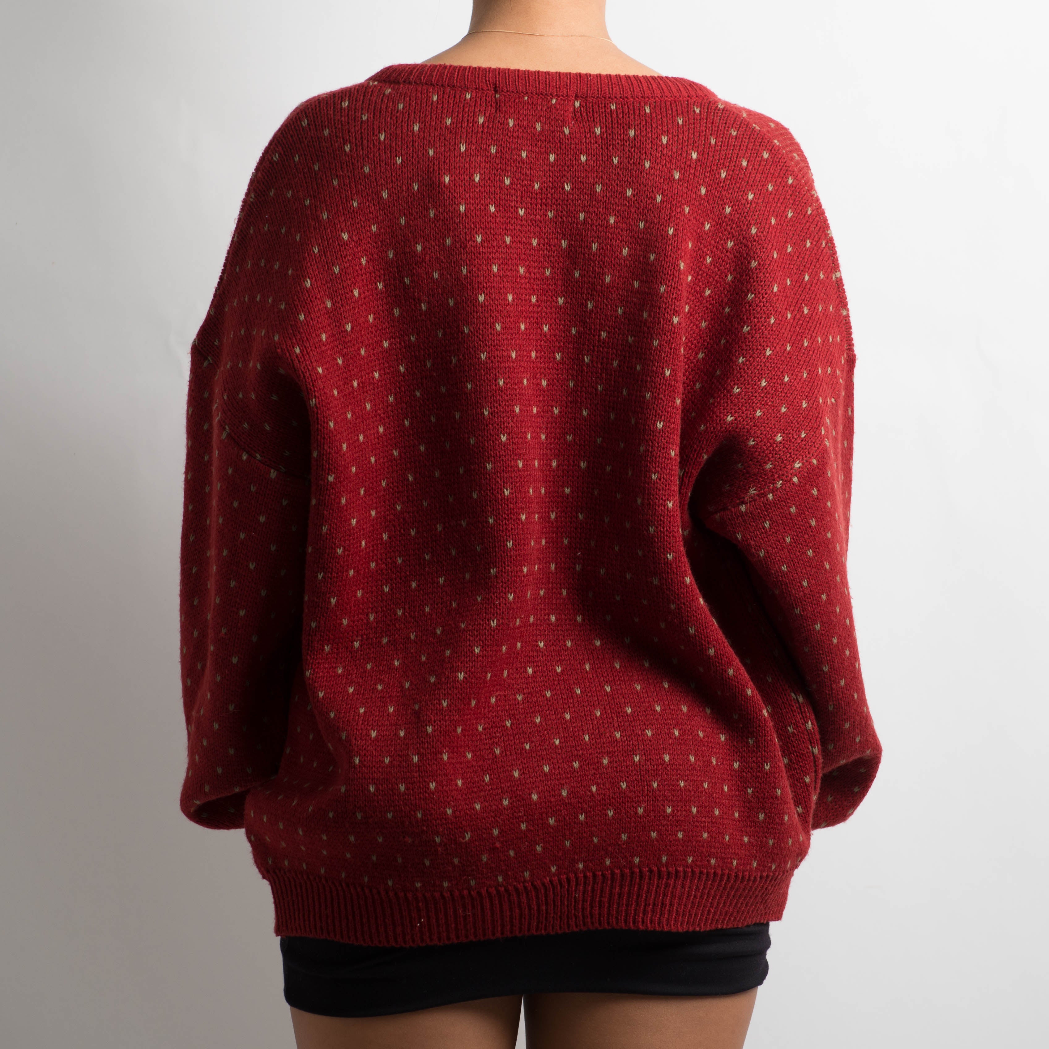 RED EMBROIDERED CARDIGAN
