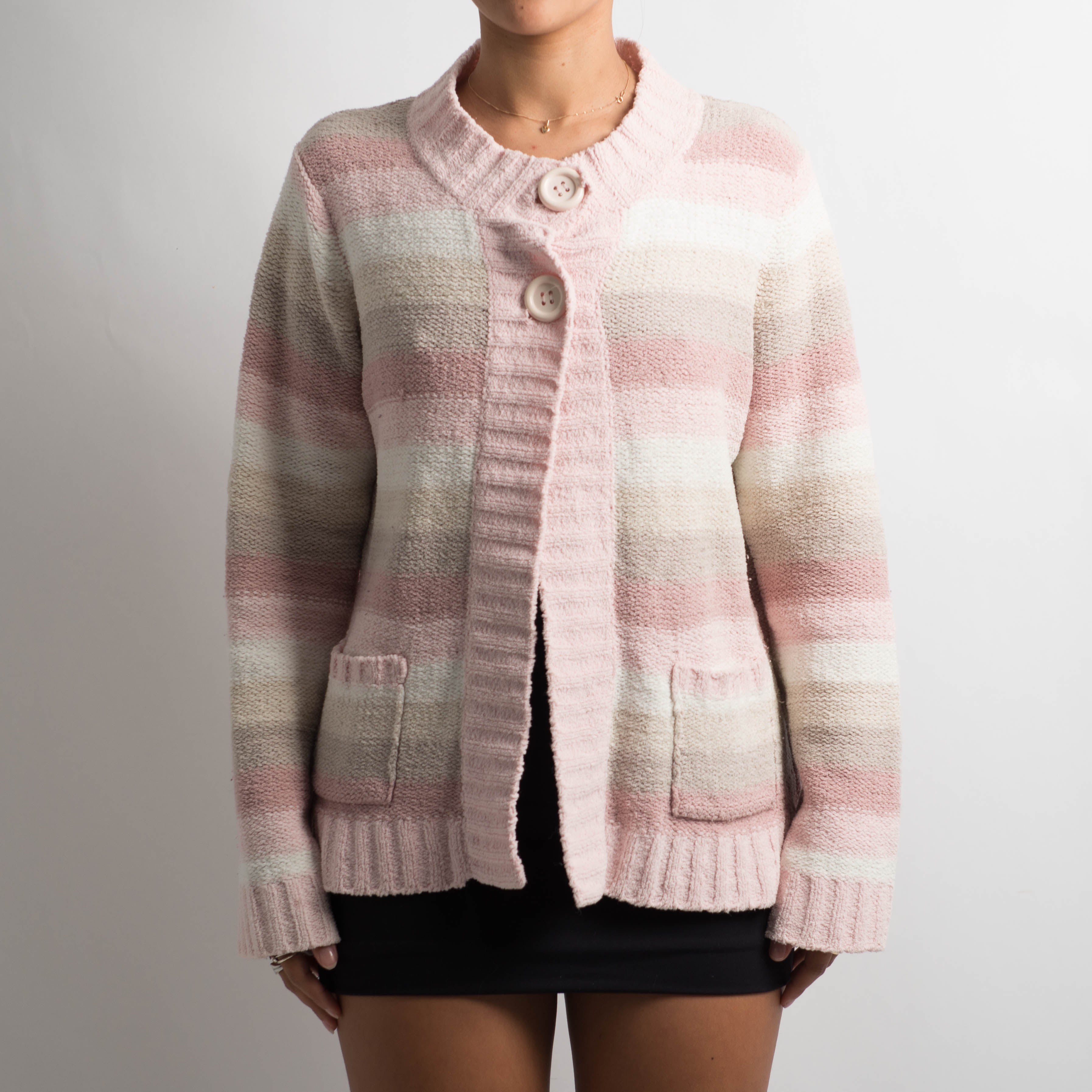 STRIPE CHENILLE CARDIGAN