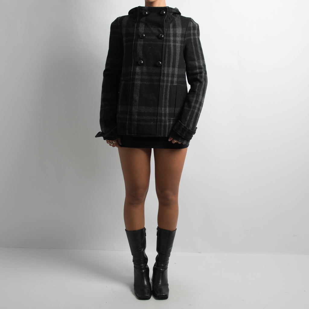WOOL PLAID COAT