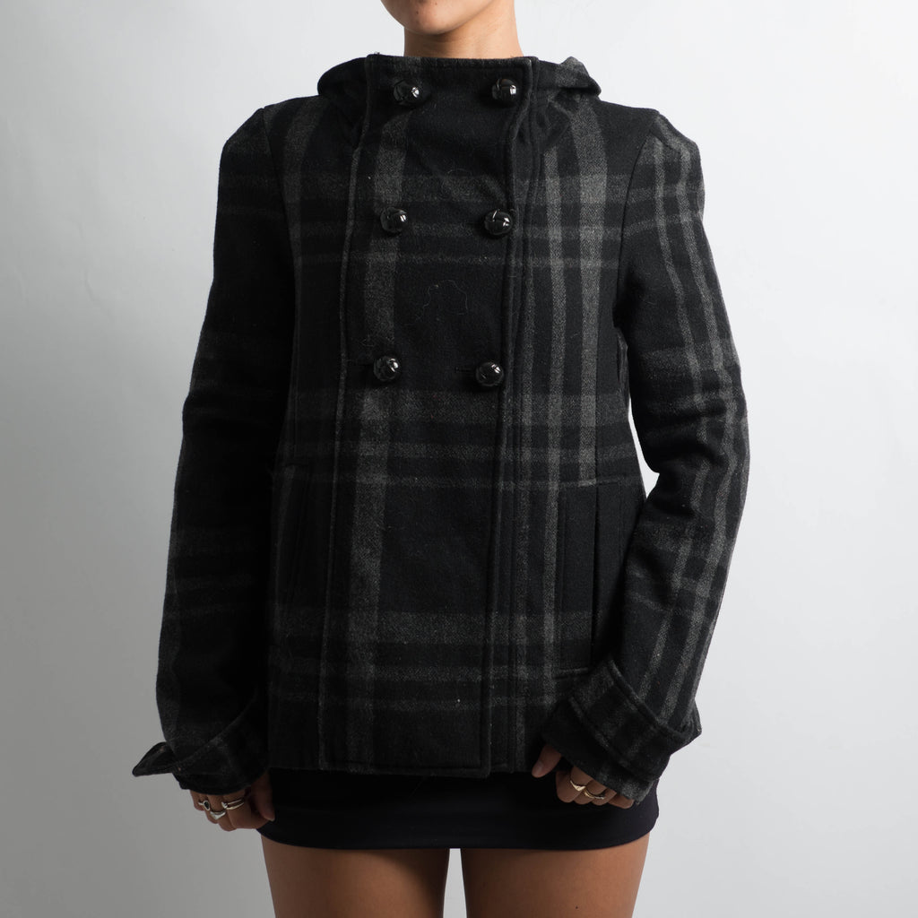 WOOL PLAID COAT