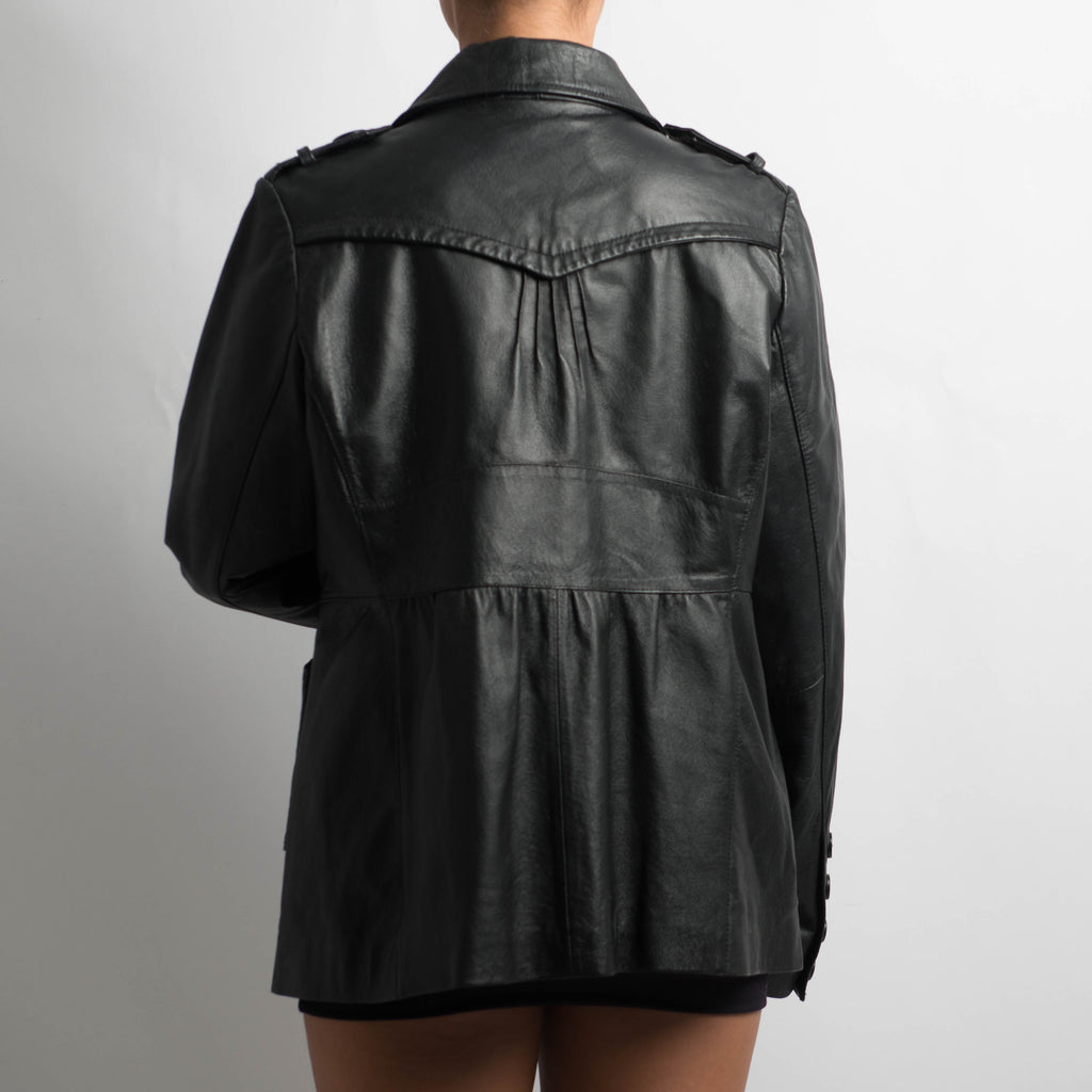 BLACK LEATHER COAT