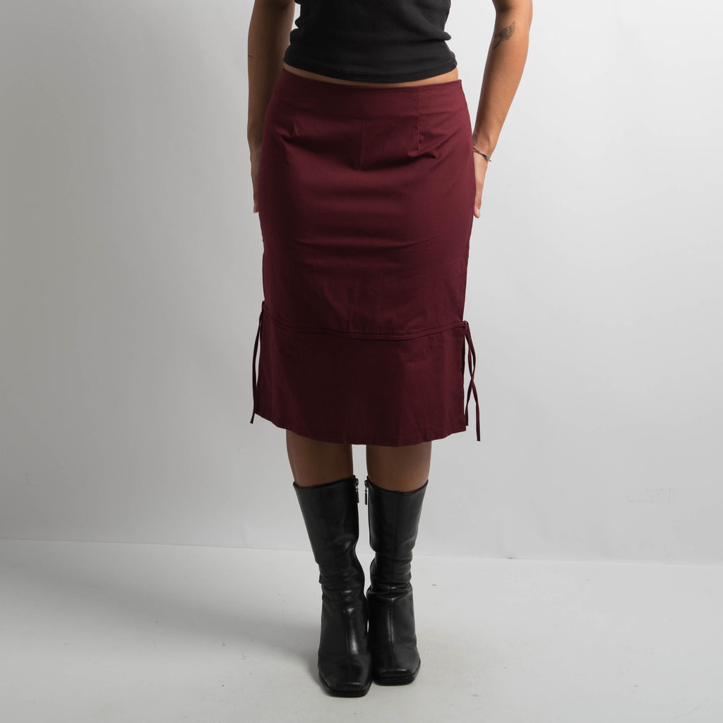 MAROON MIDI SKIRT
