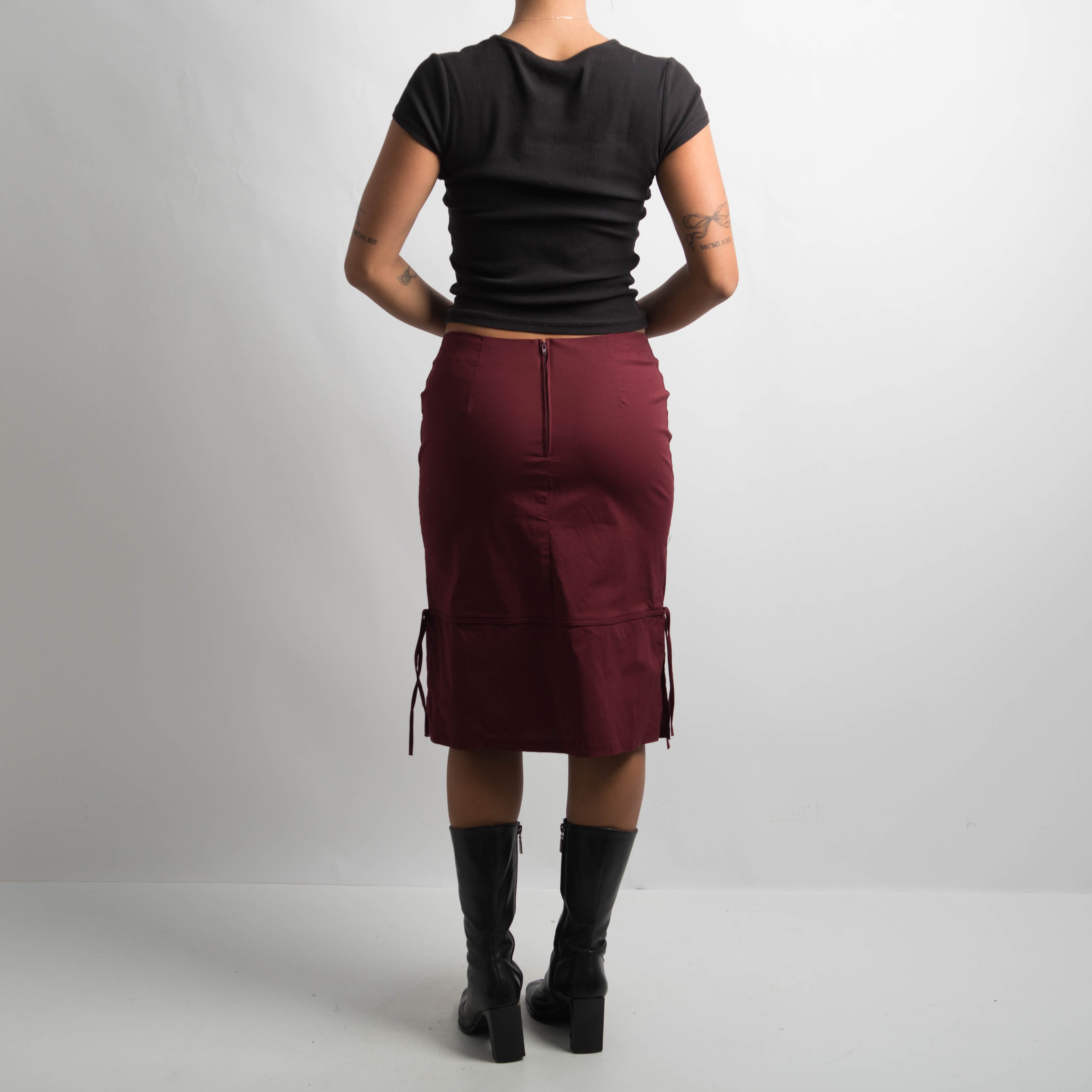 MAROON MIDI SKIRT