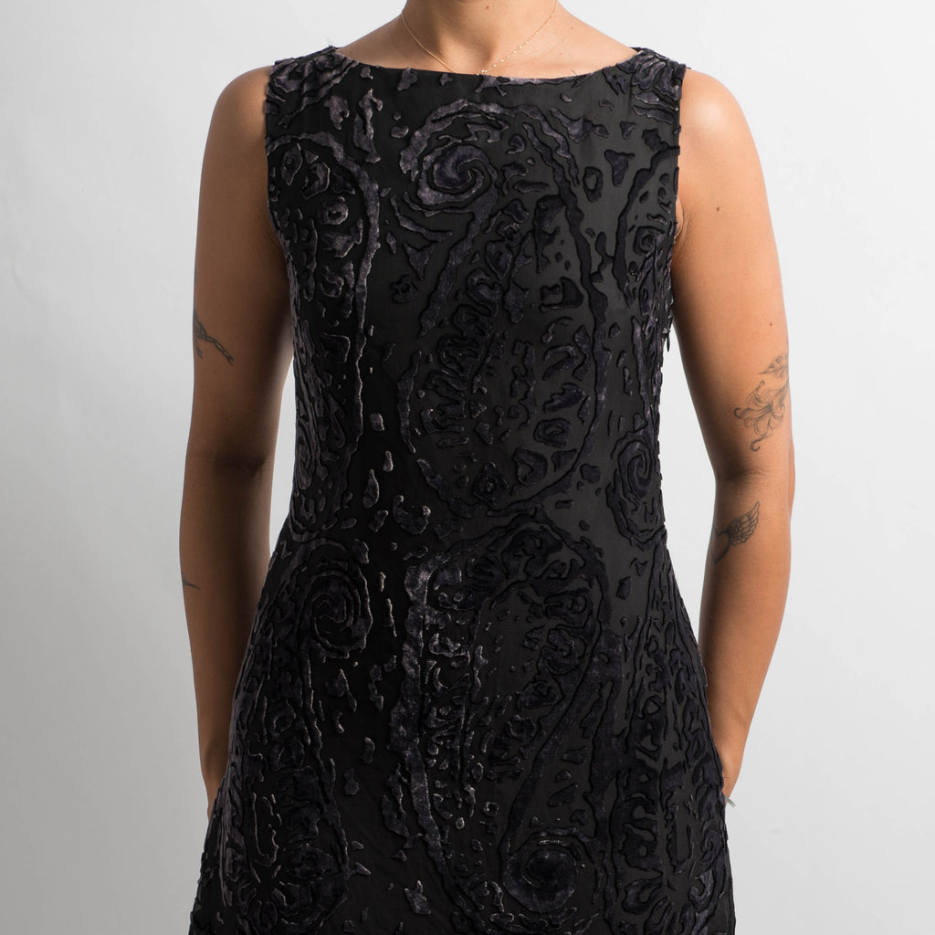 VELOUR PATTERN SHIFT DRESS