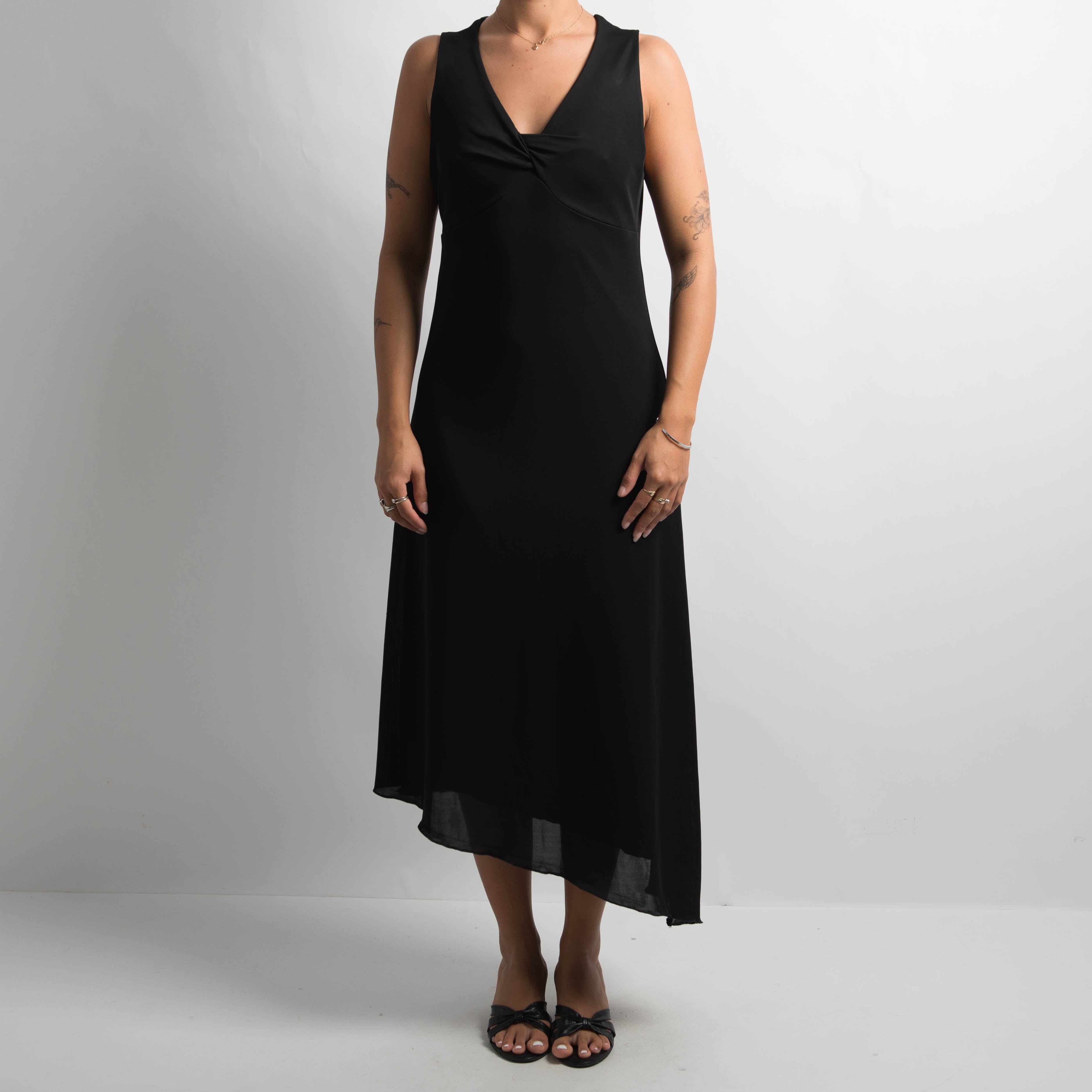 BLACK ASYMMETRIC DRESS