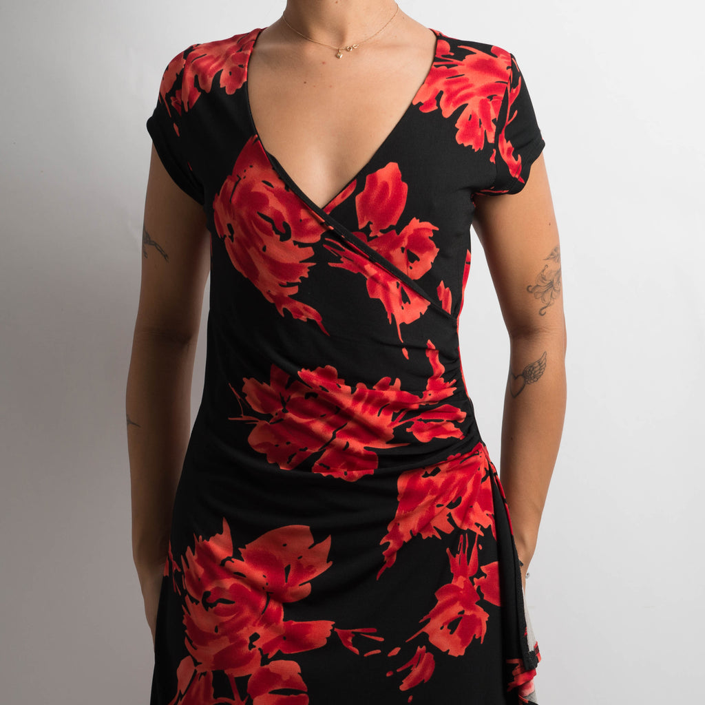 RED FLORAL DRESS