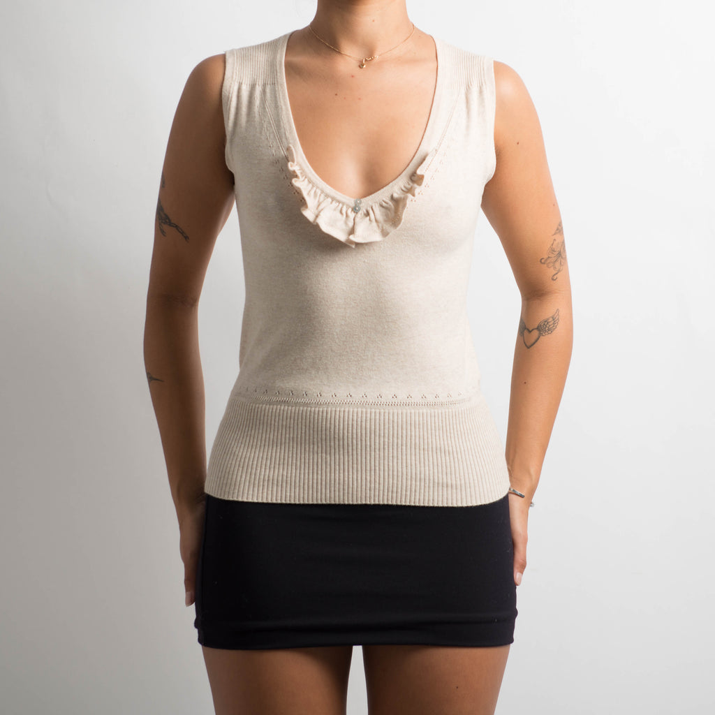 BEIGE KNIT VEST