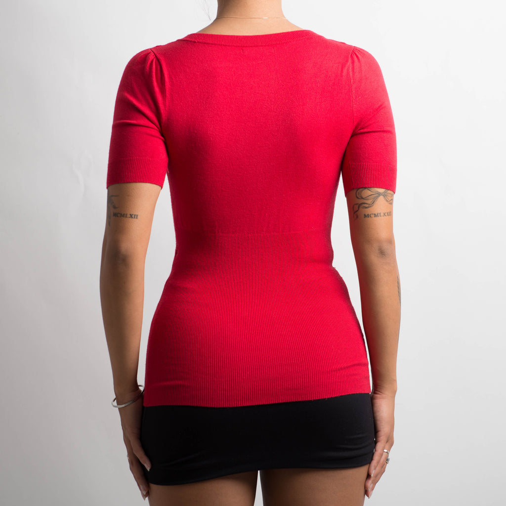 SOFT RED KNIT TOP