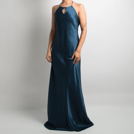 ROBE EN SATIN BLEUE