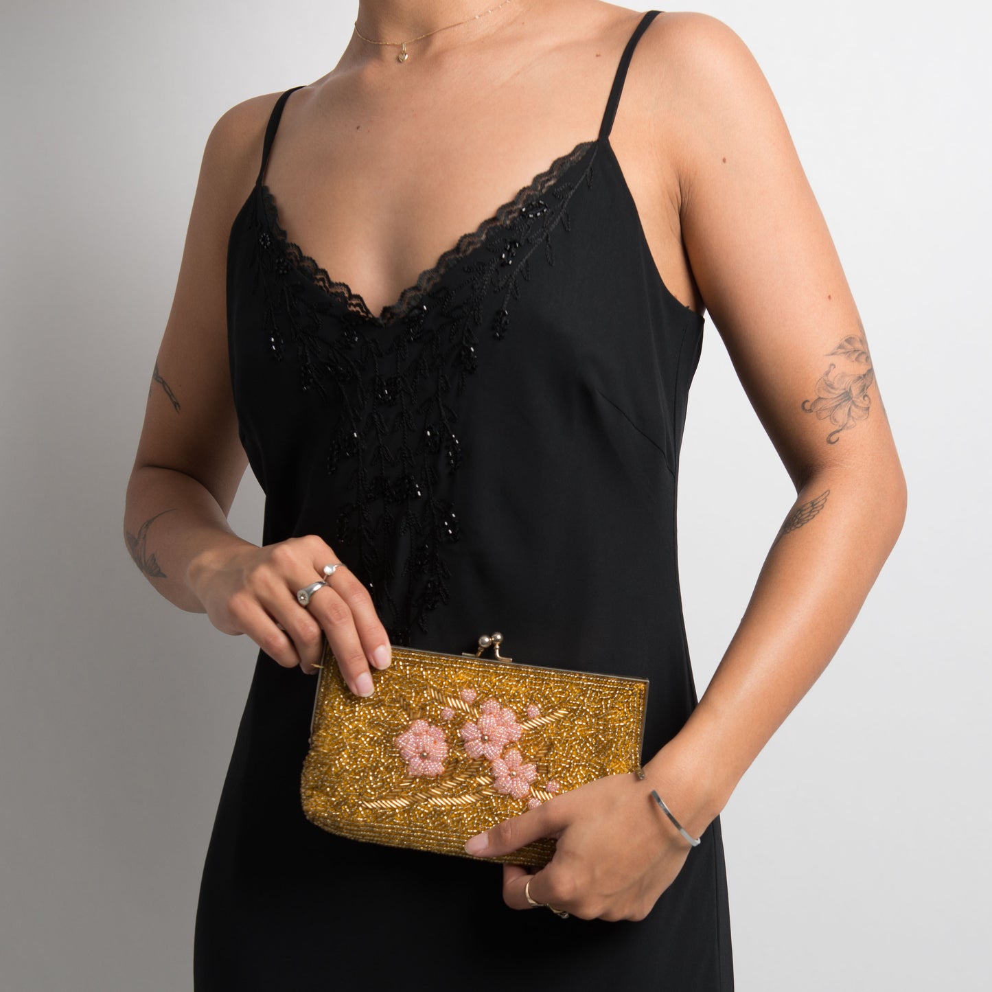 GOLD BEADED CLUTCH