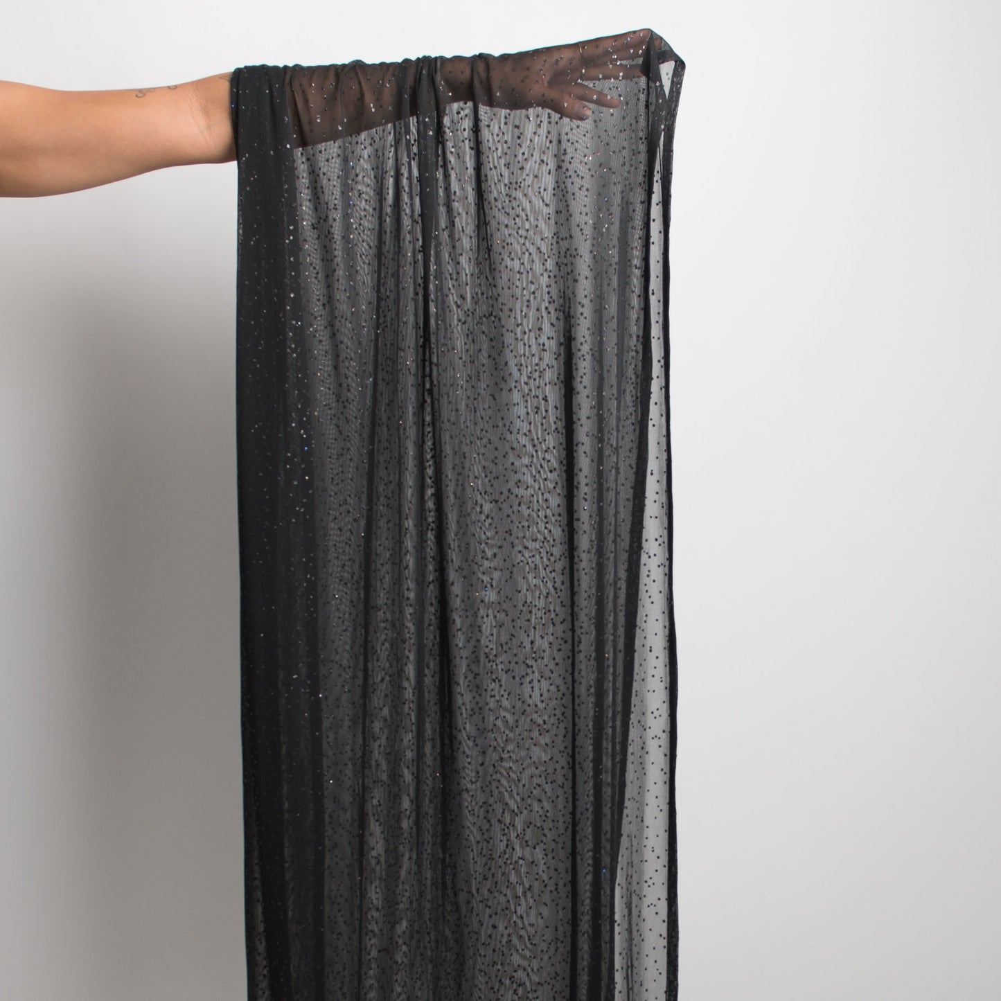 SHEER BLACK EVENING SHAWL / SCARF