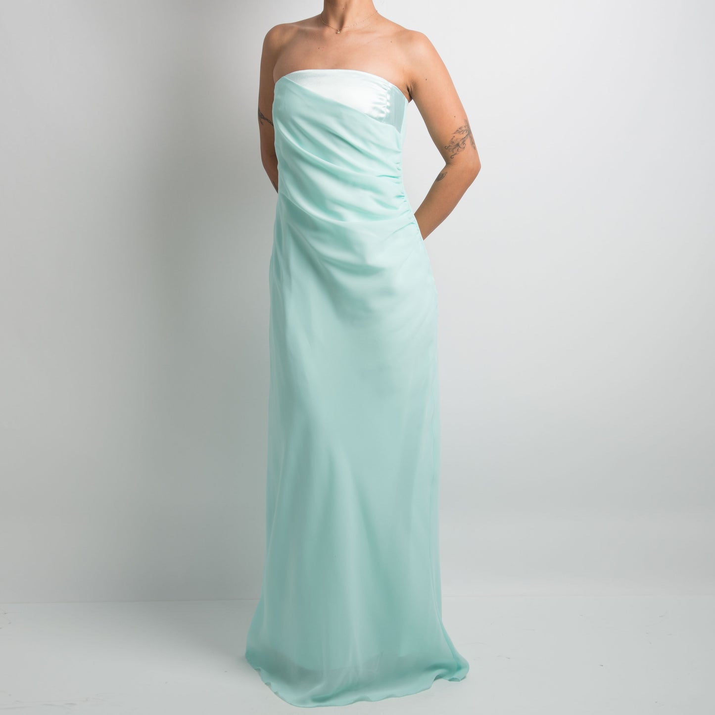 MINT BLUE STRAPLESS GOWN