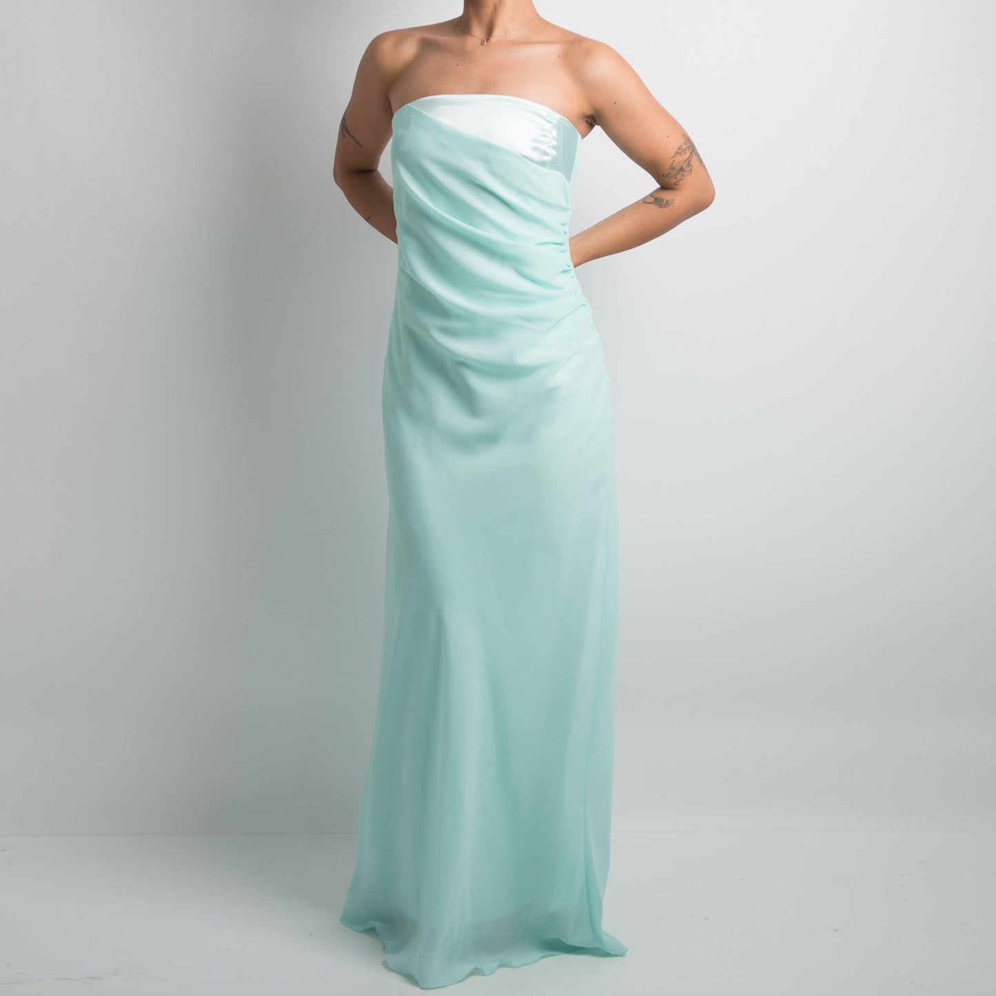 MINT BLUE STRAPLESS GOWN