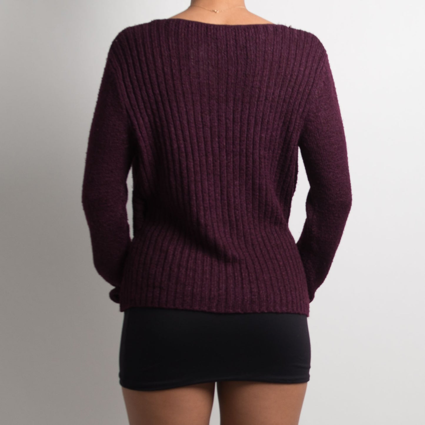 PULL EN MAILLE VIOLET FONCÉ