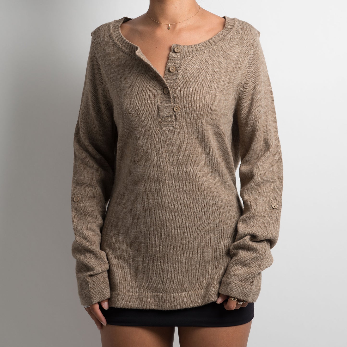 TAN KNIT LONG SLEEVE