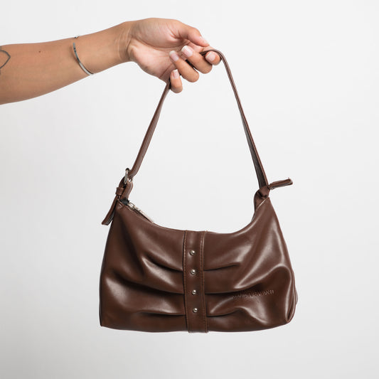 SAC EN SIMILI CUIR MARRON FONCÉ