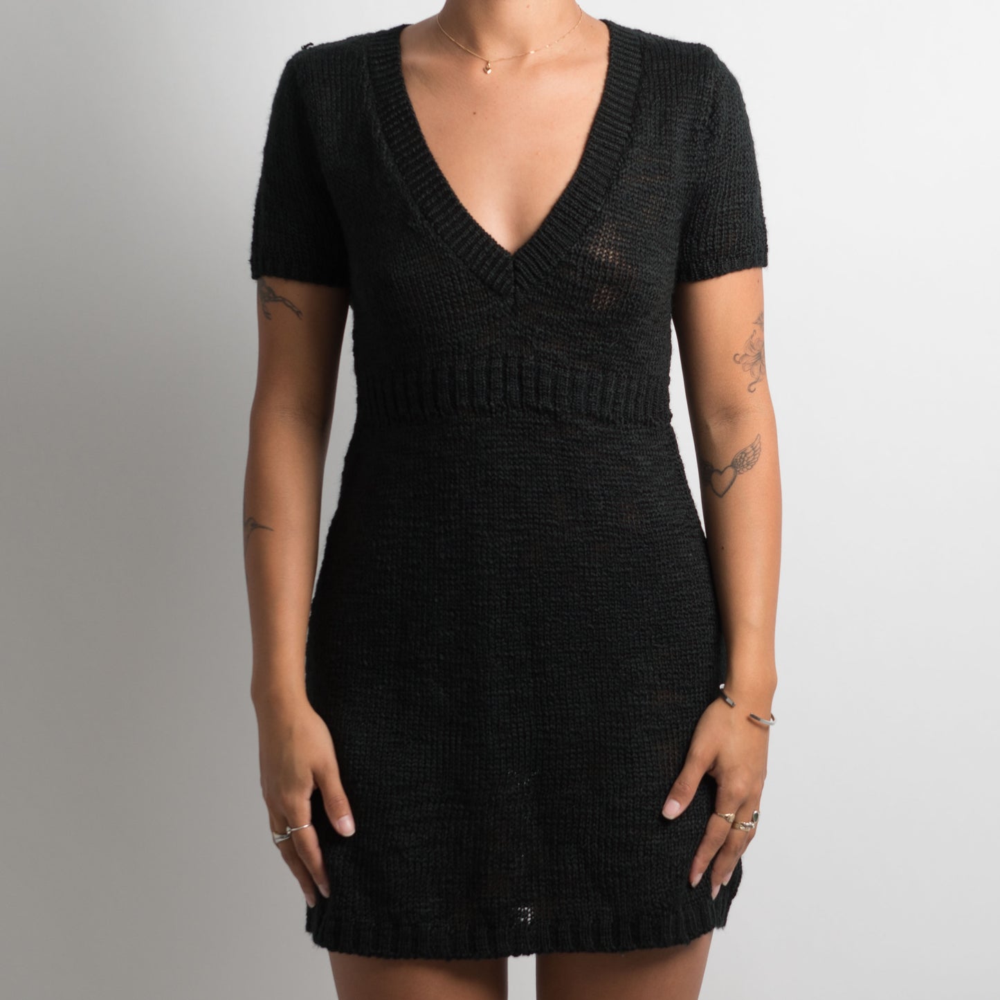 ROBE MINI EN TRICOT NOIR