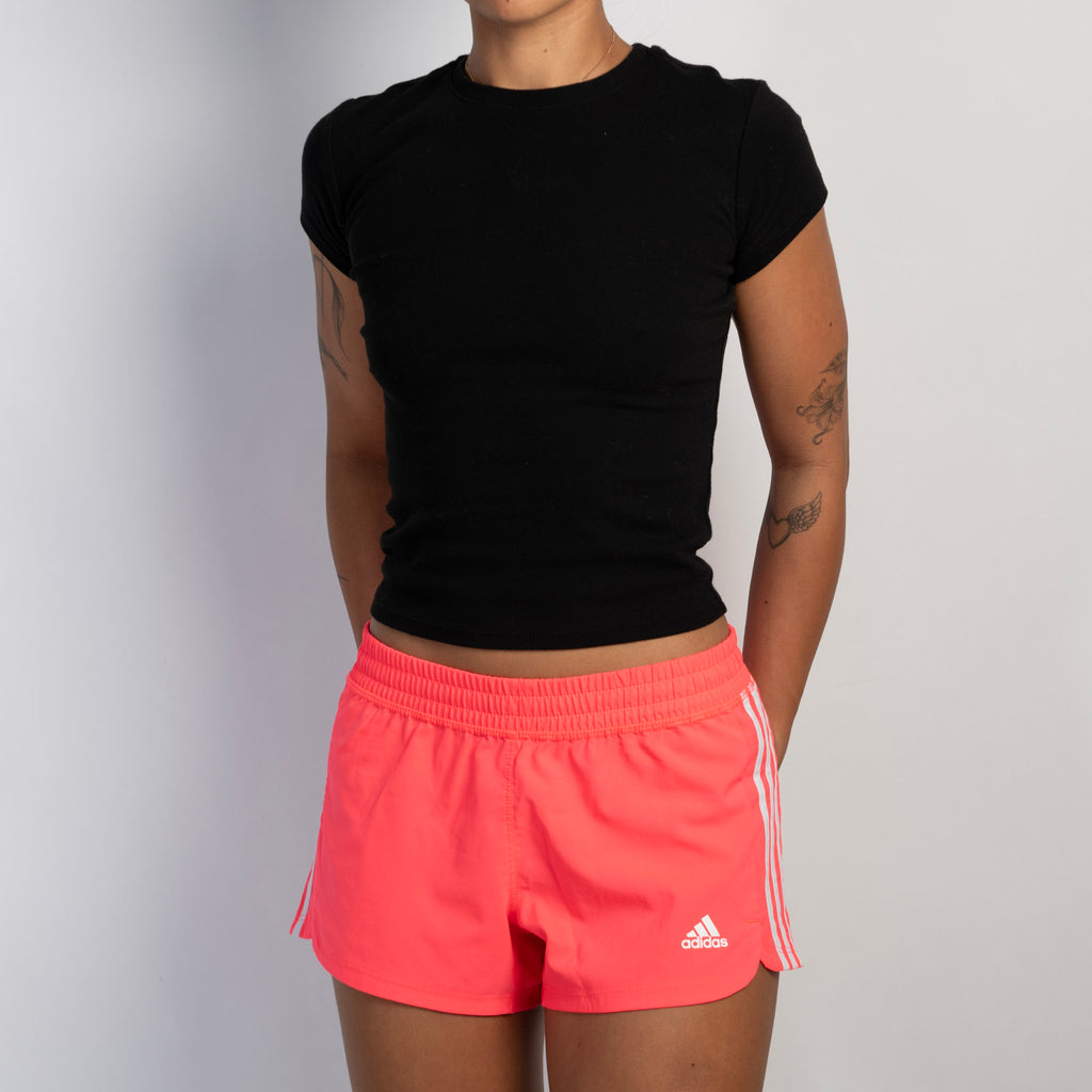NEON PINK ADIDAS SHORTS