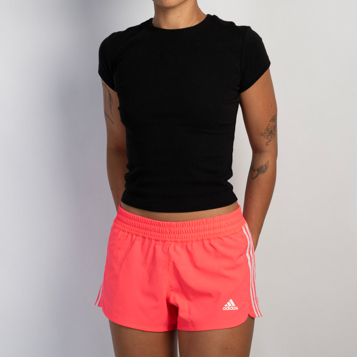 NEON PINK ADIDAS SHORTS