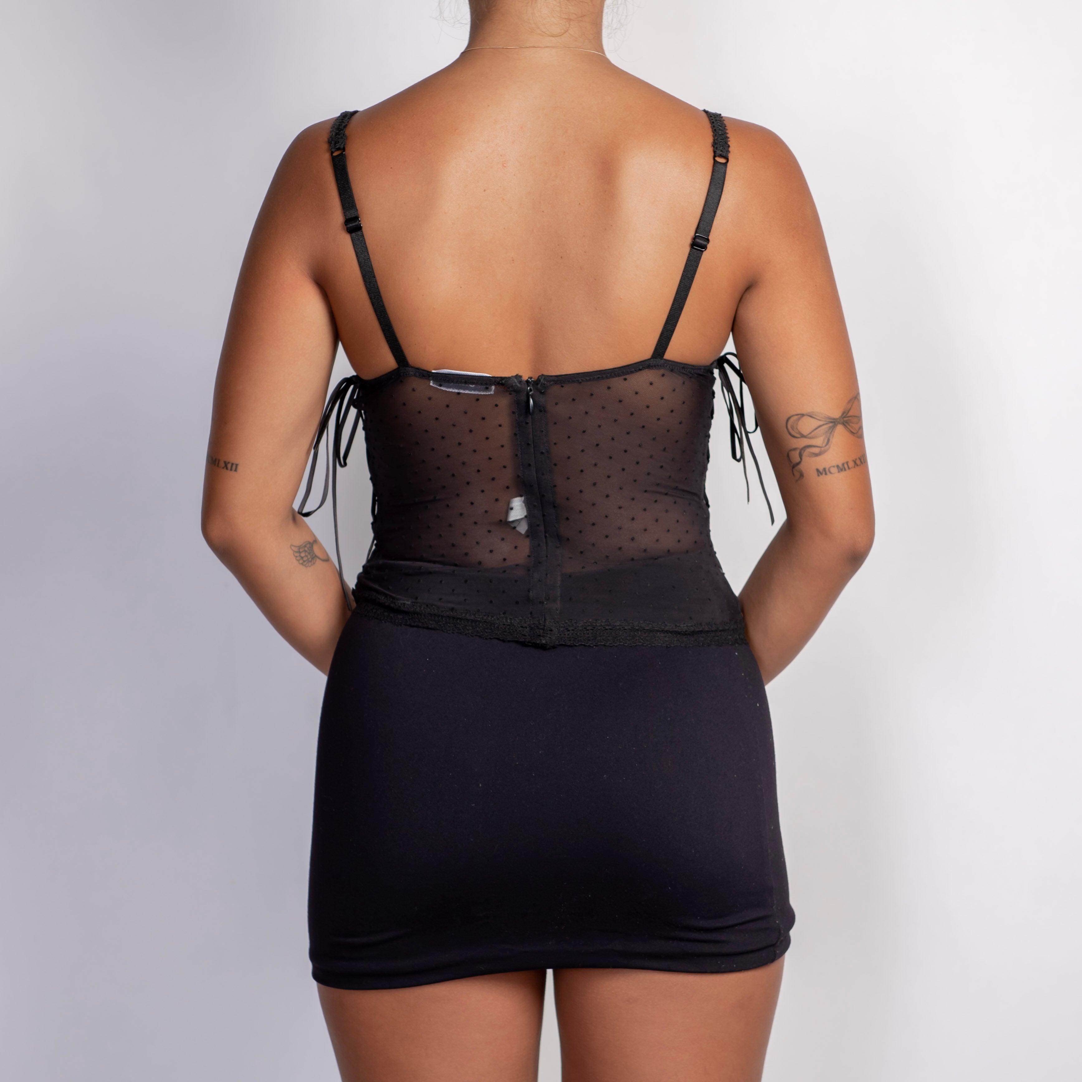 BLACK POLKA DOT BUSTIER