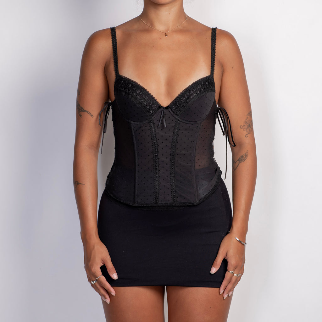 BLACK POLKA DOT BUSTIER